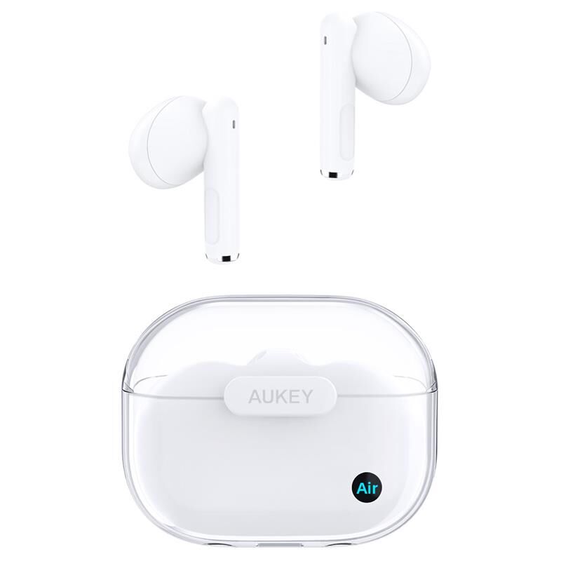 AUKEY EP‑M2‑WH 13 mm Sürücülü Bluetooth 5.3 3‑EQ Modlu Touch Kontrol IPX4 Suya Dayanıklı şeffaf Tasarım Beyaz True Wireless Kulaklık