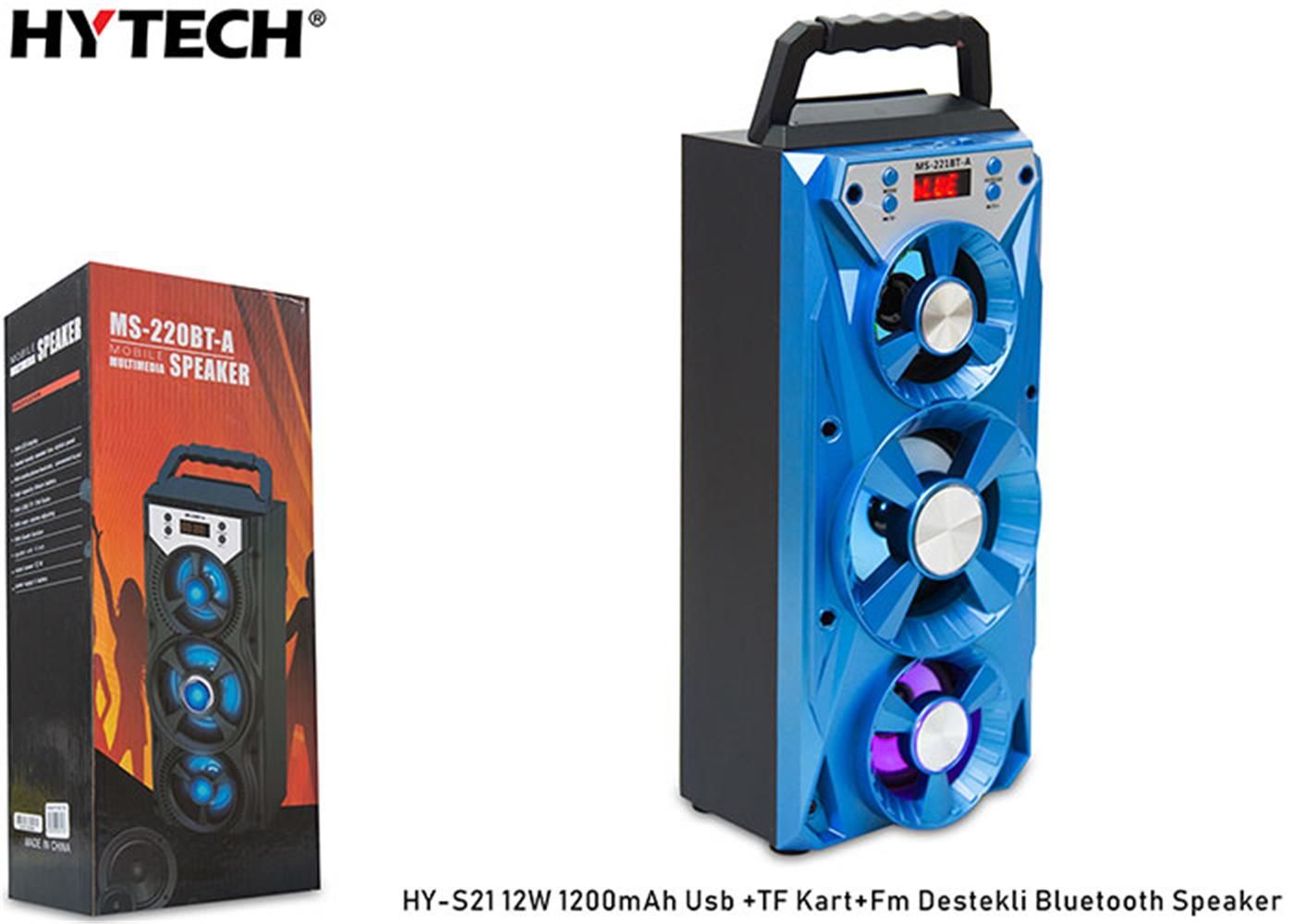 Hytech HY-S21 Karışık 12W 1200mAh USB+TF Kart+FM Destekli Bluetooth Speaker