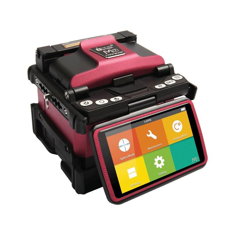 INNO M7 Ultra Taşınabilir Aktif V‑Groove Clad‑Alignment Füzyon Splicer 4.3″ Renkli Dokunmatik Ekran, 7 sn Splice Süresi, 13 sn Isıtma Süresi, 1.56 kg (Bataryalı) Cihaz