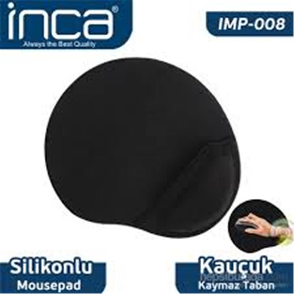 Inca IMPS-008 Silicone Siyah Mouse Pad Kaymaz Tabanlı