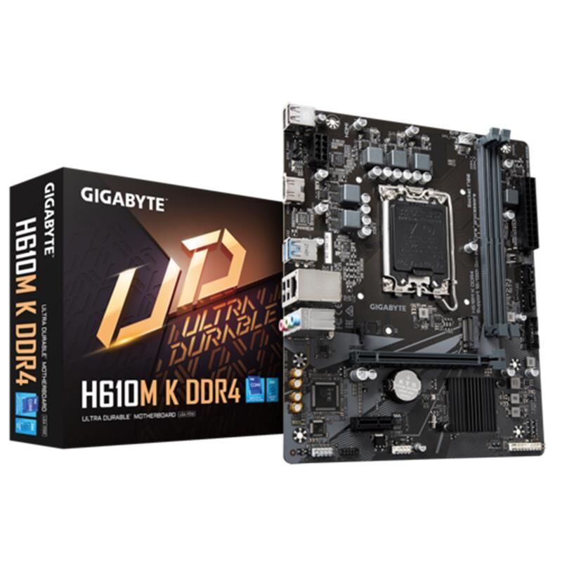 GIGABYTE H610M‑K DDR4 3200 MHz Dual‑Channel 64GB 2×DIMM Intel LGA 1700 H610 mATX Anakart – 1×HDMI 1×PCIe 3.0×4 M.2 NVMe, USB 3.2 Gen1, GbE LAN, Intel 12./13./14. Nesil Uyumlu