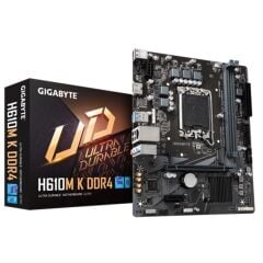 GIGABYTE H610M‑K DDR4 3200 MHz Dual‑Channel 64GB 2×DIMM Intel LGA 1700 H610 mATX Anakart – 1×HDMI 1×PCIe 3.0×4 M.2 NVMe, USB 3.2 Gen1, GbE LAN, Intel 12./13./14. Nesil Uyumlu