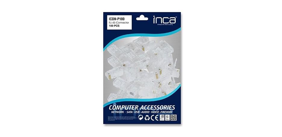 INCA ICOM-P100 RJ45 CAT6 100 ADET PLASTIK KONNEKTOR