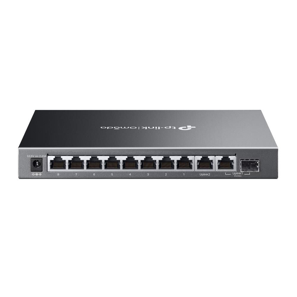 Omada Tp-Link ES210GMP 8 Port 10-100-1000 Poe+ Switch 1 Port SFP + 1 Port Uplink Cloud Switch