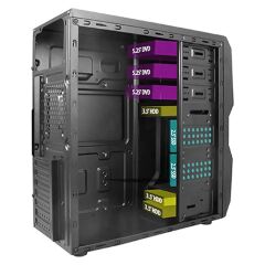 Vento TA‑K61 650W 80+ Sertifikalı Siyah Midi Tower ATX/Micro‑ATX/Mini‑ITX Kasa, USB 3.0 Ön Panel, 7 Genişleme Yuvası, 150 mm CPU Soğutucu Desteği