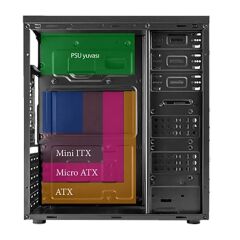 Vento TA‑K61 650W 80+ Sertifikalı Siyah Midi Tower ATX/Micro‑ATX/Mini‑ITX Kasa, USB 3.0 Ön Panel, 7 Genişleme Yuvası, 150 mm CPU Soğutucu Desteği