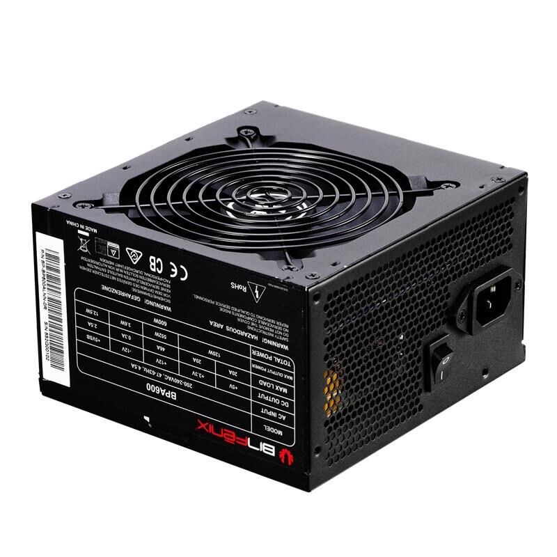 BITFENIX BP‑BP600ALNN‑9R BPA SERIES 80+ 600W 230 V EU Sertifikalı Aktif PFC 120 mm Sessiz Fanlı ATX 12V V2.3 Güç Kaynağı