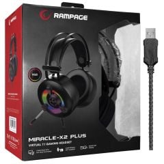 Rampage Miracle-X2 PLUS Siyah RGB LED 7.1 Surround Gaming Mikrofonlu Kulaklık