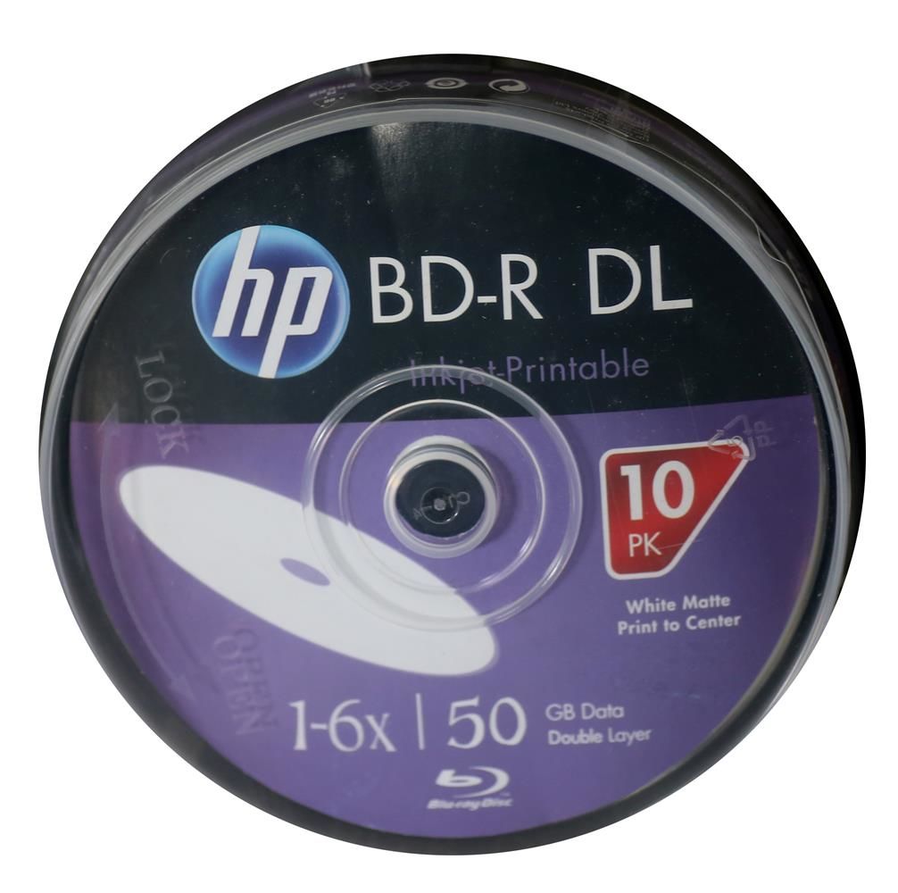 HP Blu-Ray BD-R 6X 50GB 10’lu Cake Box Printable (Baskı Yapılabilir Blu-Ray DVD)HP Blu-Ray BD-R 6X 50GB 10’lu Cake Box Printable (Baskı Yapılabilir Blu-Ray DVD)