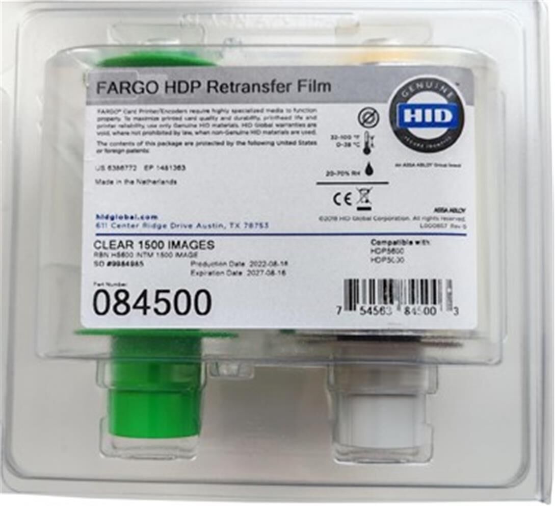 Fargo 084500 HDP5000 Transfer Film Ribbon, 1500 Baskı Kapasiteli