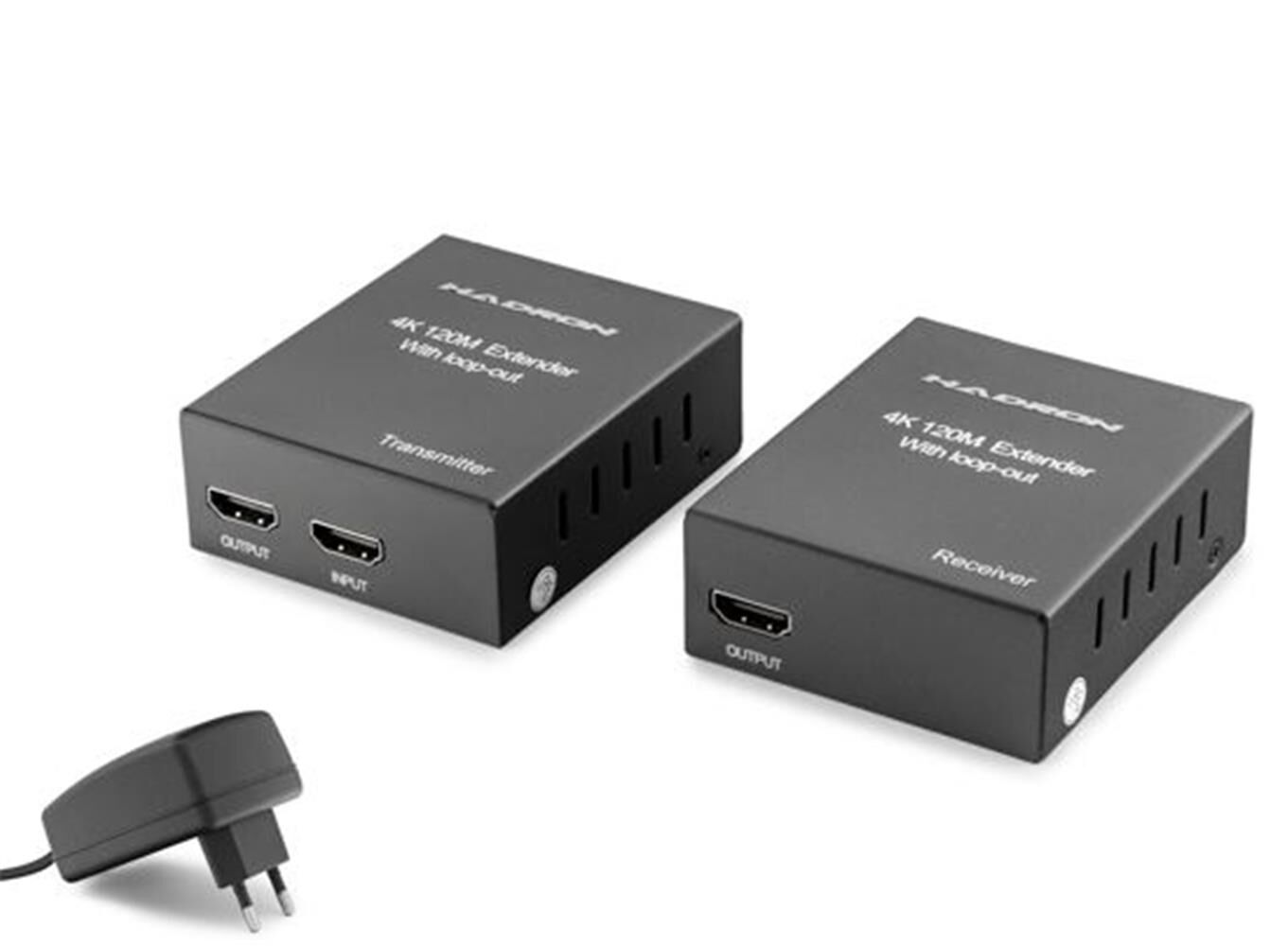 Hadron HDX1368 HDMI Extender 120 Metre 4K Loop Out (RJ45 CAT5e/6 Üzerinden) - Siyah