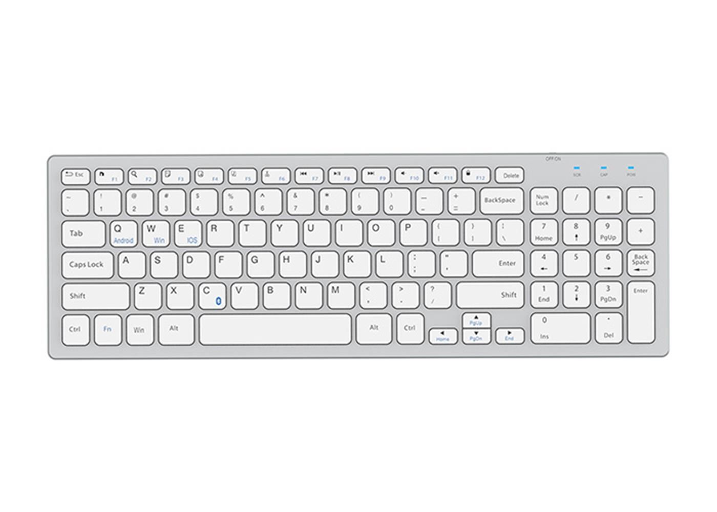 Everest KB-80W Beyaz-Gümüş 2.4Ghz Ultra İnce Q Kablosuz Klavye