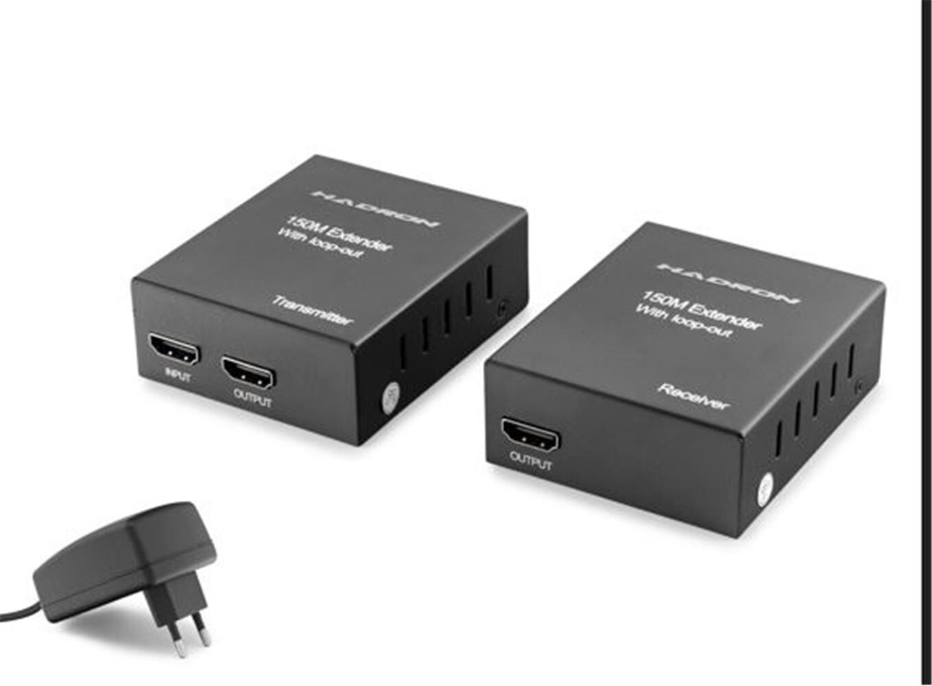 Hadron HDX1369 HDMI Extender 150 Metre 1080p Loop Out (RJ45 CAT5e/6 Üzerinden) - Siyah