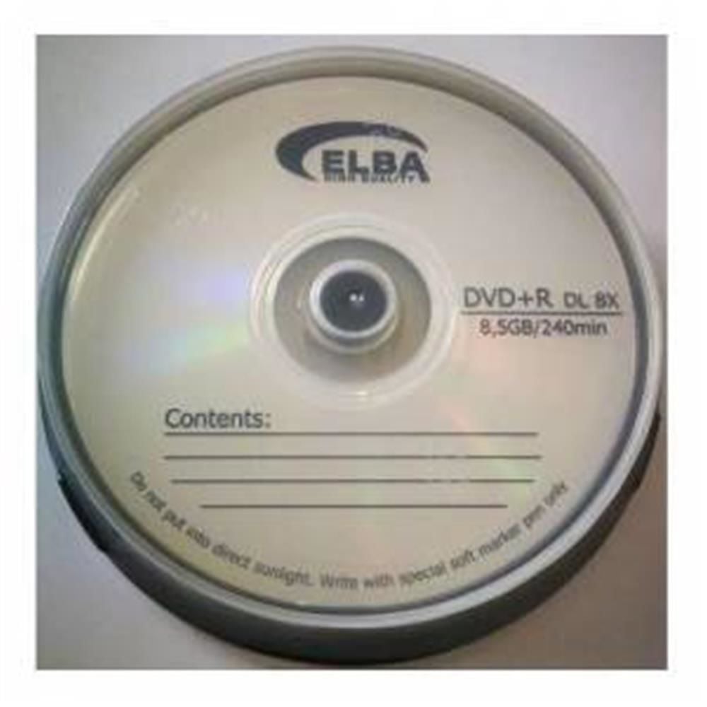 Elba DVD+R 8.5GB DL 240MIN 8X 10’lu Cakebox