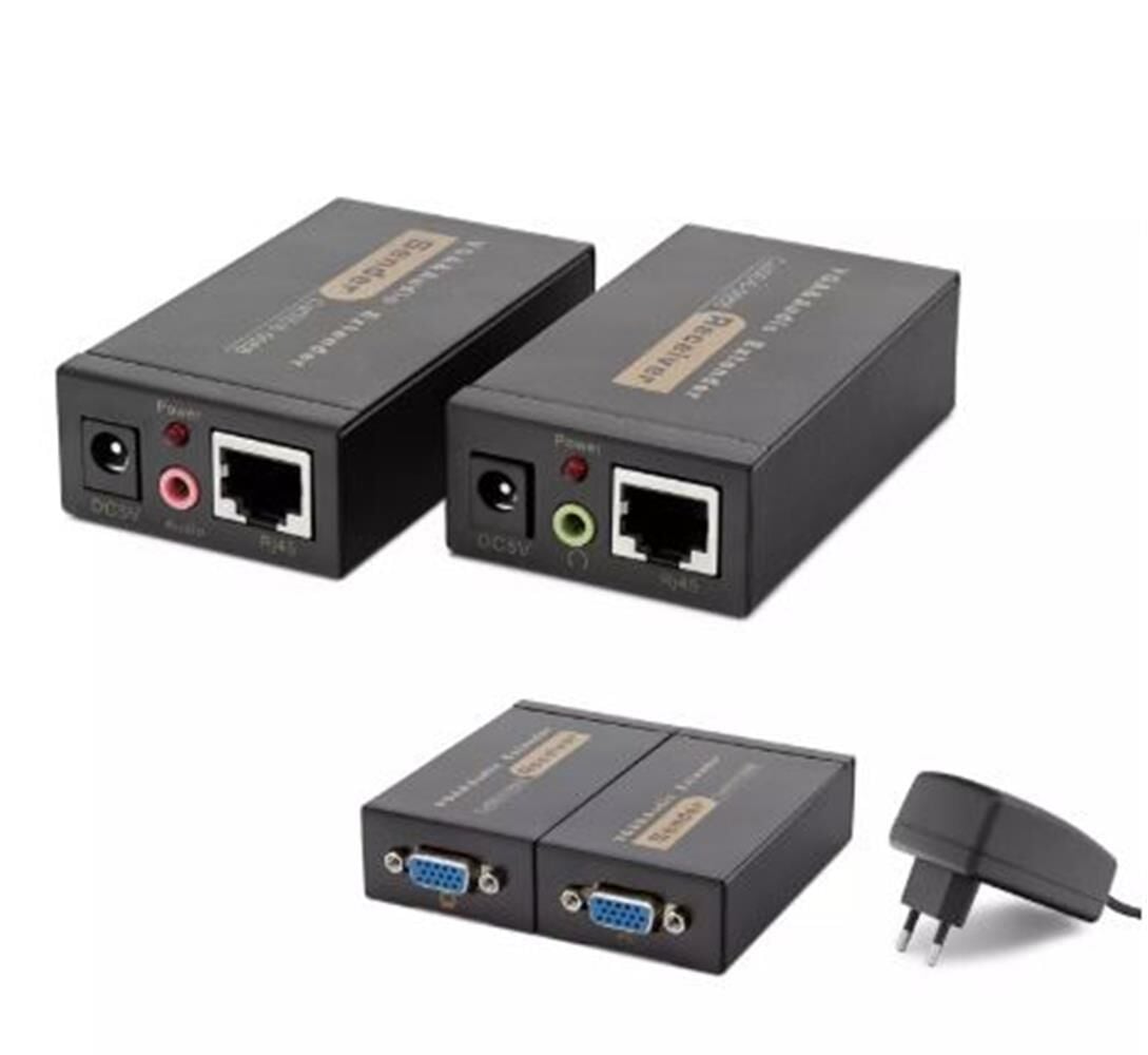 Hadron HDX1318 100 Metre VGA + Audio Extender (1920x1440 @ 60Hz, Cat5e/Cat6 Üzerinden, Siyah)