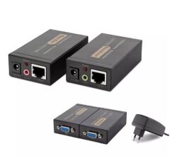 Hadron HDX1318 100 Metre VGA + Audio Extender (1920x1440 @ 60Hz, Cat5e/Cat6 Üzerinden, Siyah)