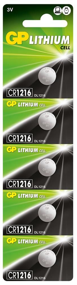 GP CR1216 3V Lityum Düğme Pil (Coin Cell) 5'li Paket