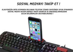 Everest KB-R800 METAFOR USB Gökkuşağı Aydınlatmalı Q Metal Yüzey Gaming Klavye