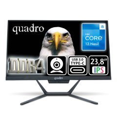 Quadro Stark 23.8 inç IPS Panel Intel Core i5-12450H 16GB RAM 480GB SSD Type-C All-in-One Bilgisayar
