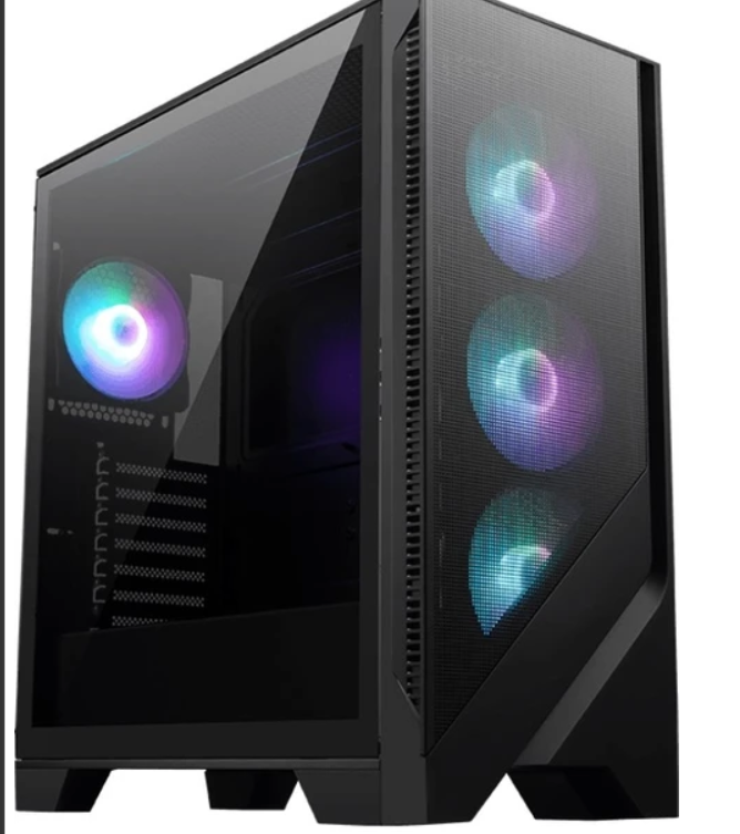 MSI MAG FORGE 320R AIRFLOW Siyah ATX Gaming Kasa Mesh Ön Panel 4x120mm Fan USB 3.2 Temperli Cam Mid Tower PC Kasa