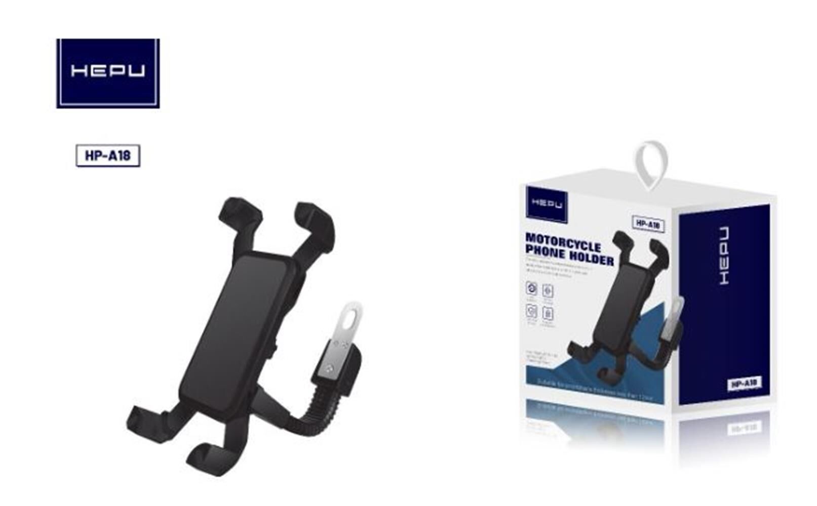 HP-A18 Gidon Bağlantılı Mekanik Kilitlemeli Motosiklet ve Bisiklet Telefon Tutucu
