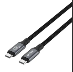 S-link Armor DCC-01 240W 1.2m USB Type-C to Type-C Örgülü Metal 8K 60Hz Data ve PD Hızlı Şarj Kablosu Siyah