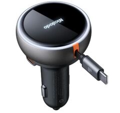 Mcdodo CC-4850 80W GaN Geri Çekilebilir Kablolu Dijital Göstergeli Hızlı Araç Şarj Cihazı - Siyah