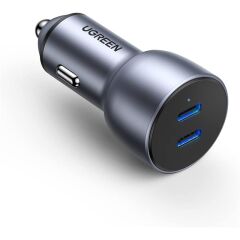 UGREEN 40W PD Hızlı Araç İçi Şarj Cihazı Çakmaklık Adaptörü 2xUSB‑C, Uzay Grisi – 70594