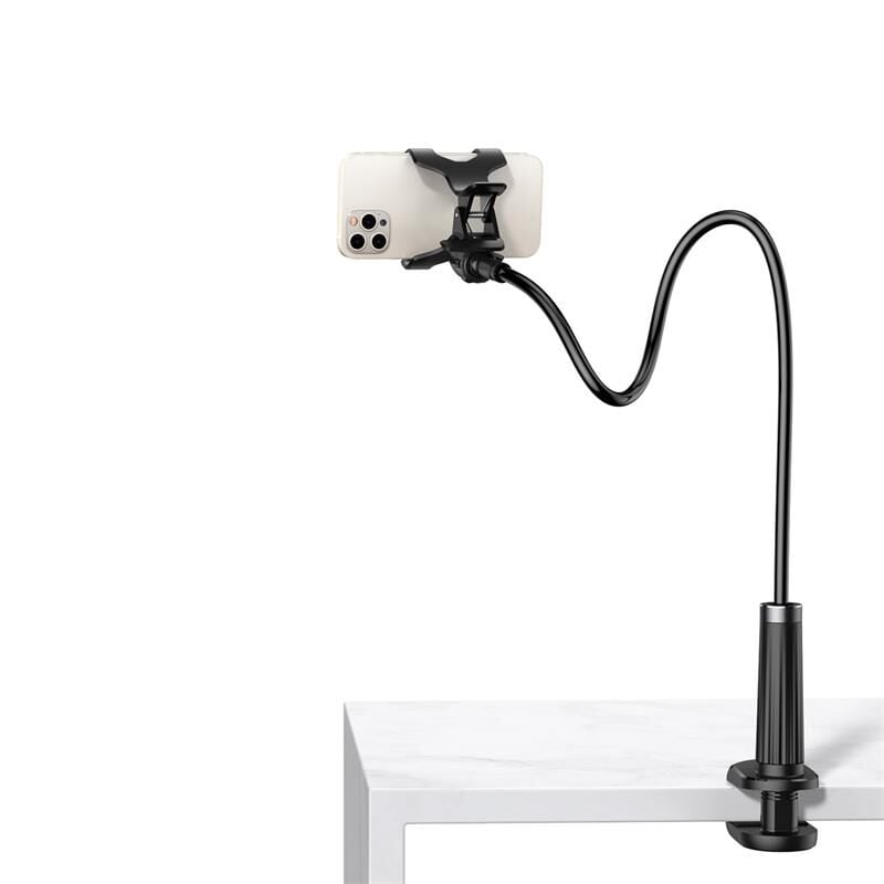 UGREEN 80906 Esnek Gooseneck Telefon Tutucu – 90 cm Siyah, 4″–7.2″ Ekran, 360° Döner Kelepçe, Masa & Yatak için Uygun