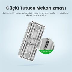 UGREEN 80906 Esnek Gooseneck Telefon Tutucu – 90 cm Siyah, 4″–7.2″ Ekran, 360° Döner Kelepçe, Masa & Yatak için Uygun
