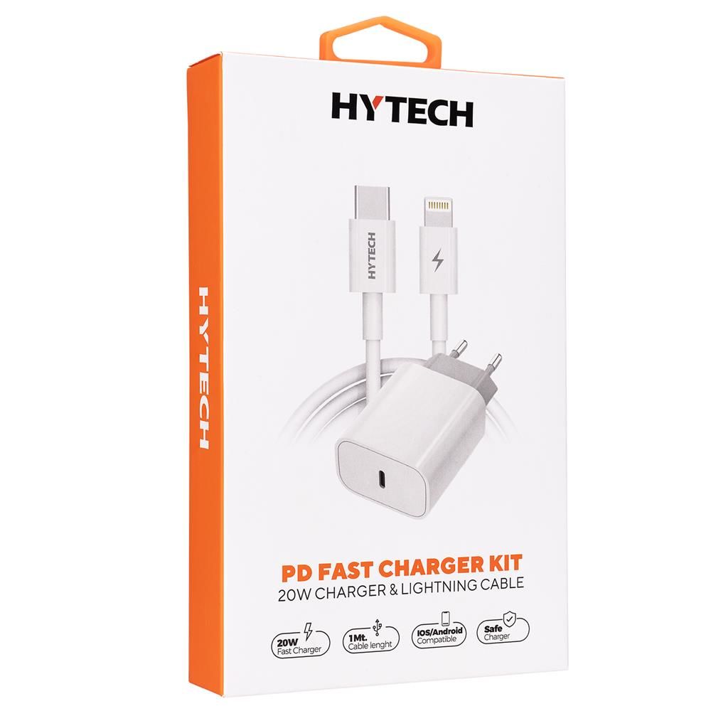 Hytech HY-XE40PD 20W Power Delivery USB-C Hızlı Ev Şarj Adaptörü + USB-C to Lightning Kablo Seti