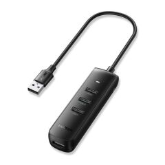 UGREEN USB 3.0 4‑PORT HUB 10915 0.25 m Siyah – USB‑A 4× USB 3.0 (5 Gbps) + Micro‑USB Güç Girişi, Plug‑&‑Play