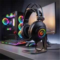 Rampage RM-K1 PULSAR Siyah Usb 7.1 Surround+Titreşim RGB Gaming Oyuncu Mikrofonlu Kulaklık