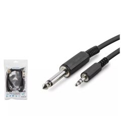 Hadron HDX1055 1.5 Metre 6.5mm (6.35mm) Mono Jack to 3.5mm Mono Jack Enstrüman Gitar Ses Kablosu Siyah