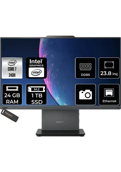 LENOVO NEO 50A THINKCENTRE 12SC003YTR CORE 7 240H 16GB 512SSD 23.8 DOS AIO
