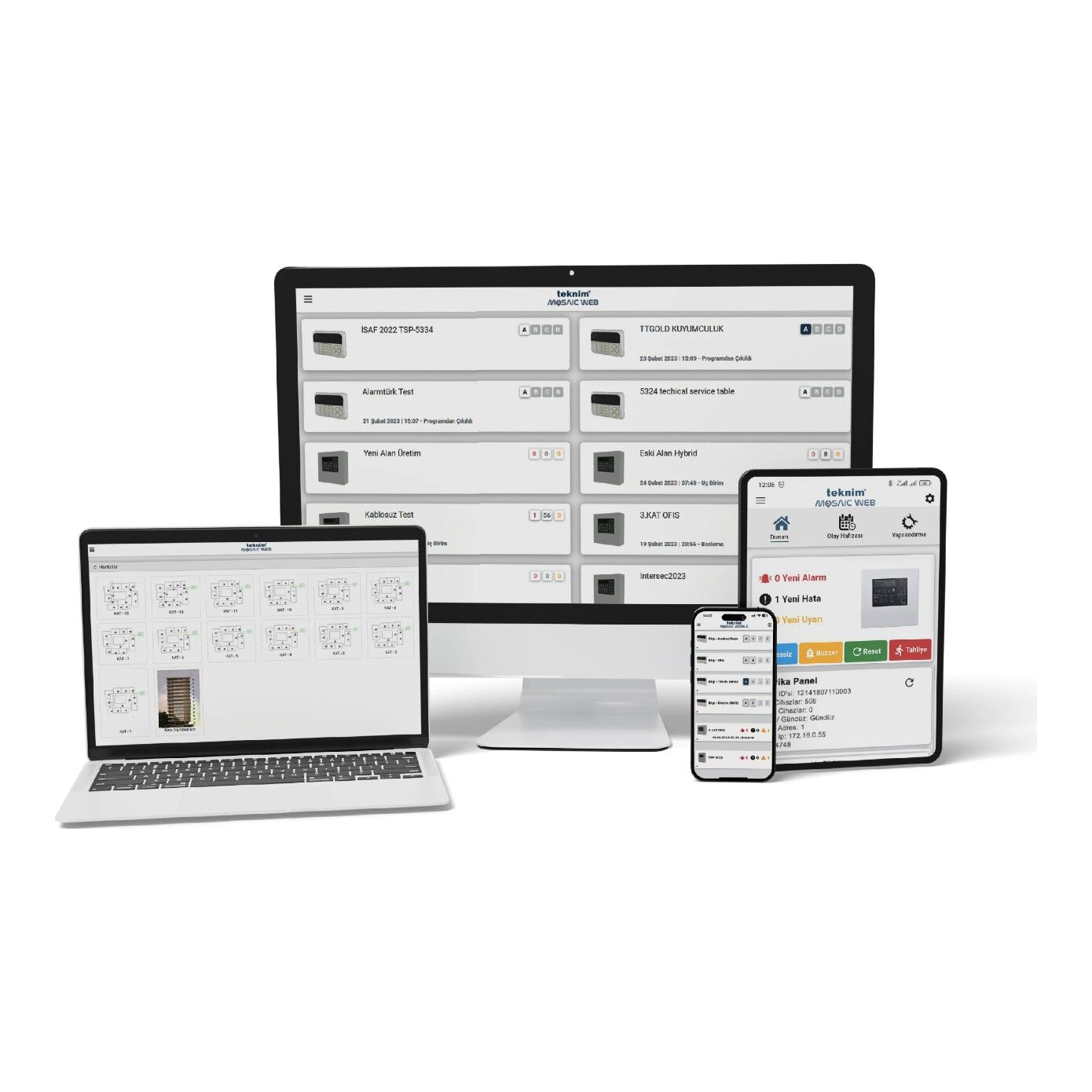 Teknim MOSAIC-WEB Bulut Tabanlı Yangın Algılama Sistemi 1 Yıllık İzleme Yazılımı Lisansı