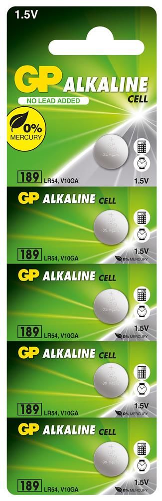 GP Alkaline LR54 (189/AG10/LR1130) 1.5V Alkalin Düğme Pil 5'li Paket