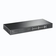 TP-Link TL-SG1218MP 16-Port Gigabit PoE+ ve 2-Port Combo SFP/RJ45 Rackmount Switch (250W)