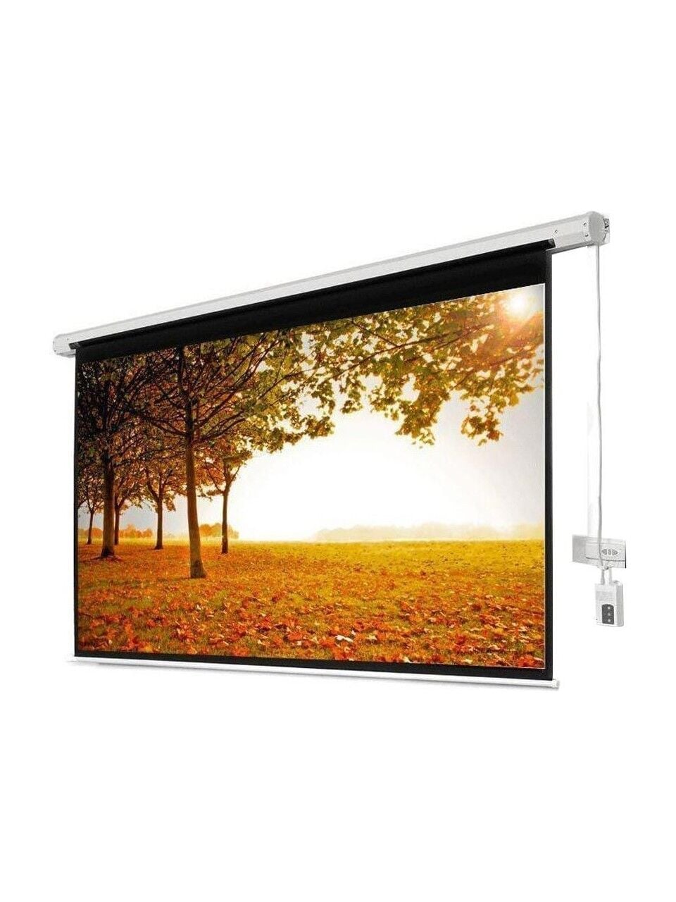 Xbright BE-200 200x200 cm Motorlu Uzaktan Kumandalı RF Kontrollü Projeksiyon Perdesi