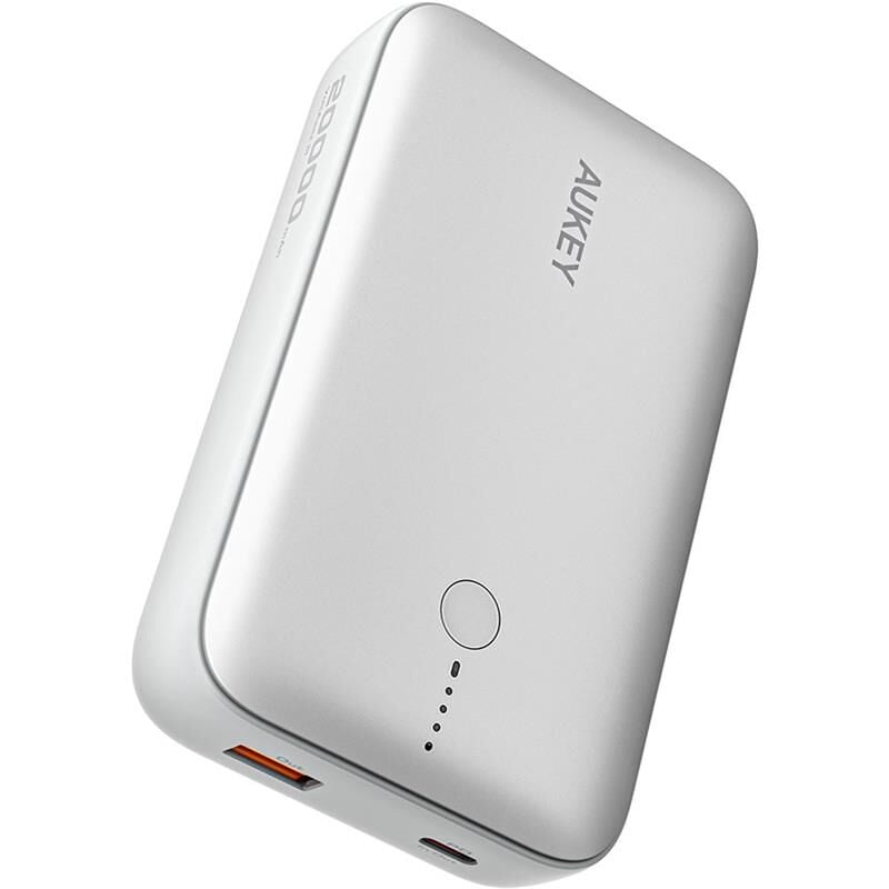 AUKEY PB‑Y57 Spark Mini 20000 mAh 77 Wh Li‑Polymer 22.5 W USB‑C PD 3.0 + QC 3.0 + SCP Powerbank (USB‑C Giriş/Çıkış & USB‑A Çıkış, Beyaz)