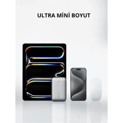 AUKEY PB‑Y57 Spark Mini 20000 mAh 77 Wh Li‑Polymer 22.5 W USB‑C PD 3.0 + QC 3.0 + SCP Powerbank (USB‑C Giriş/Çıkış & USB‑A Çıkış, Beyaz)
