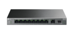 TP-Link LS1210GP 8 Port Gigabit PoE Switch 1 RJ45 Uplink + 1 SFP Uplink 61W 250m Extend Mode Metal Kasa Yönetilemez Switch