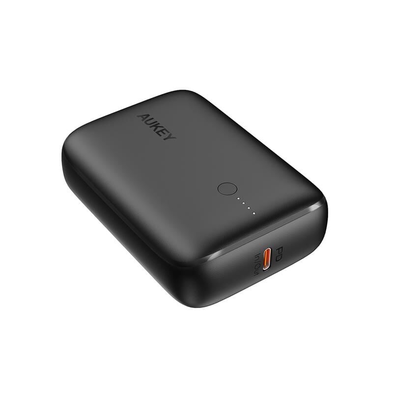 AUKEY PB‑N83S 10000 mAh 37 Wh Li‑Polymer 22.5 W USB‑C PD 3.0 + QC 3.0 + Huawei SCP Mini Powerbank (USB‑A & USB‑C Port, Siyah)