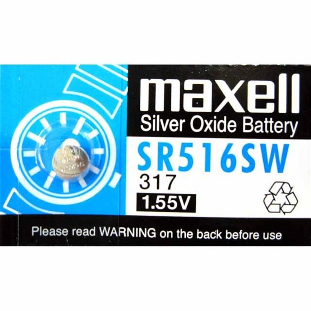 Maxell SR516SW 317 Gümüş Oksit Saat Pili 1.55V 10'lu Paket