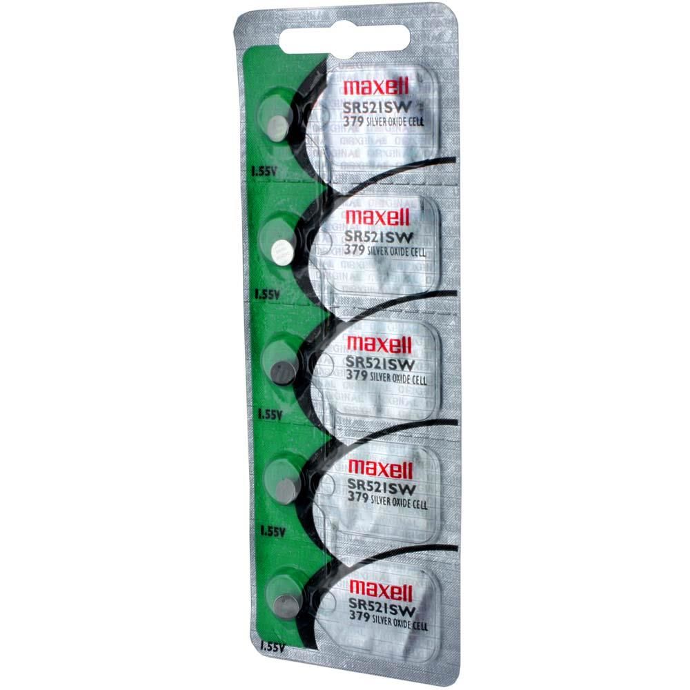 Maxell SR521SW 379 1.55V Gümüş Oksit (Silver Oxide) Düğme Pil - 10'lu Paket
