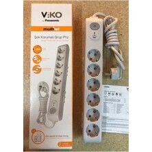 TUNCMATIK POWERSTRIP3 TSK19060 5 m IEC 66884-1:2022 Standartı, FR(Alev Almaz), anahtarlı grup priz