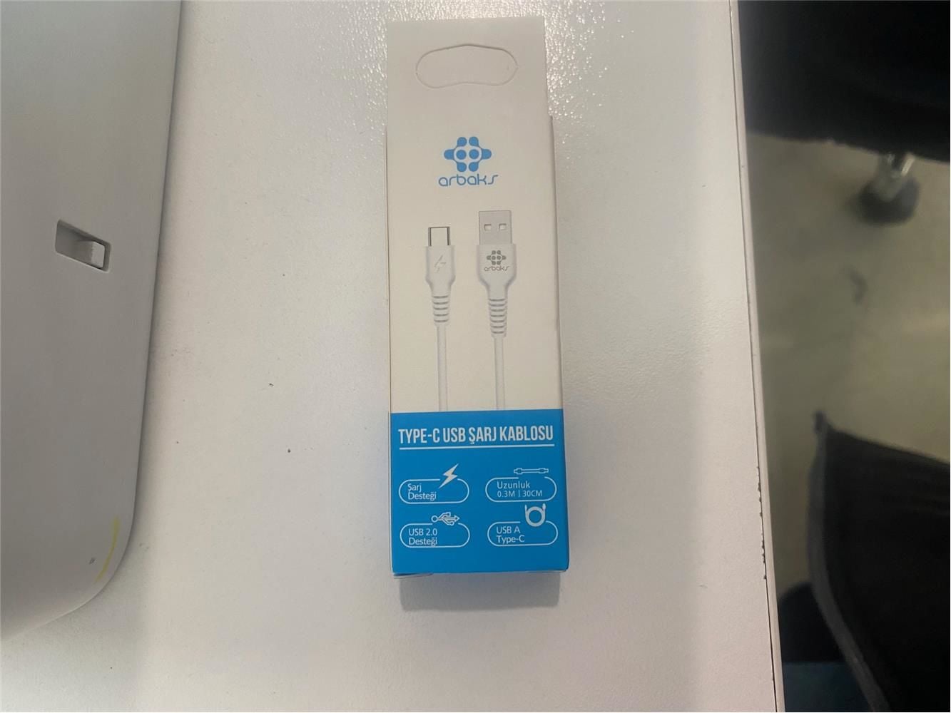 Megatech ARB-111 Kısa USB-A to USB-C Powerbank Şarj ve Veri Kablosu - 20cm Siyah