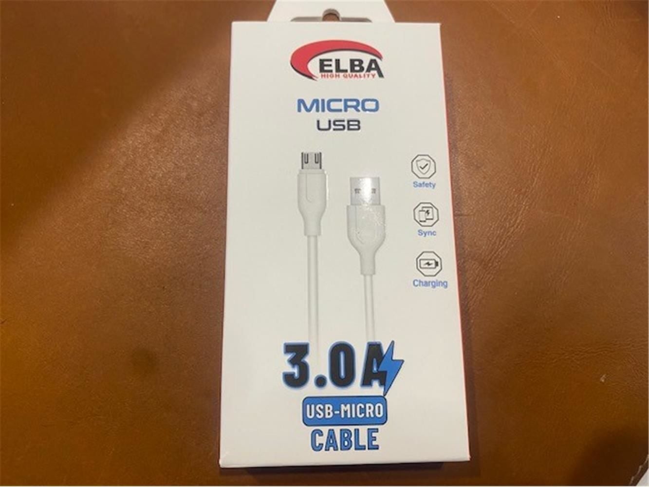 Elba ELB25-M3A 3A 1 Metre Micro USB Hızlı Şarj ve Yüksek Hızlı Veri Kablosu