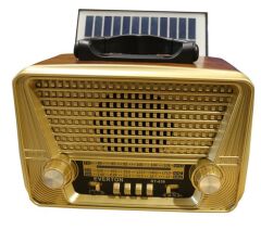 Everton RT-836 Bluetooth/FM/USB/TF/AUX Destekli Solar Panelli Şarj Edilebilir Nostaljik Radyo