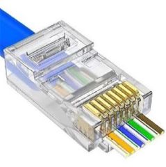 Apronx CAT6 RJ45 Yeni Nesil Delikli Konnektör - 100’lü Paket